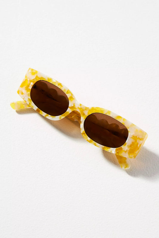 Rectangle Wavy Temple Sunglasses