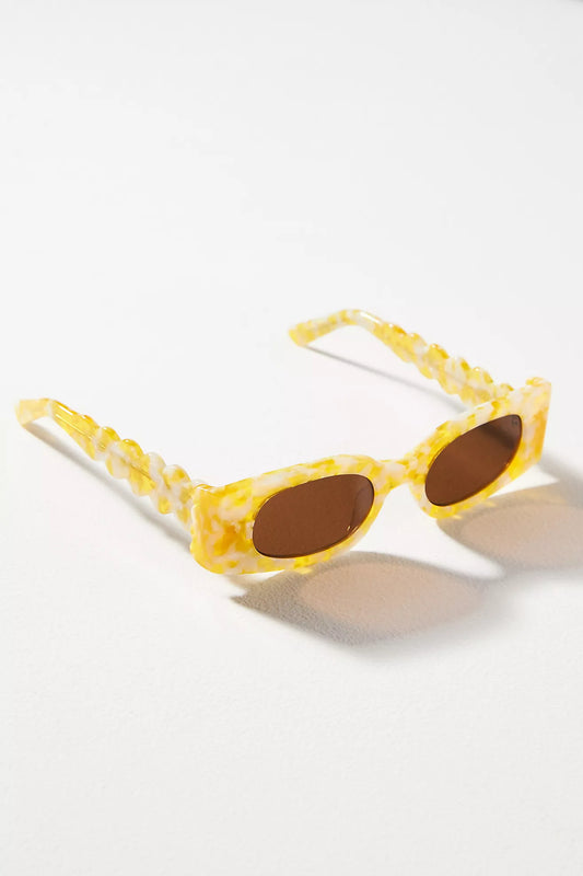 Rectangle Wavy Temple Sunglasses