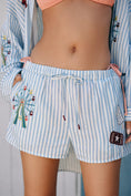 Load image into Gallery viewer, Celandine Linen Embroidered Drawstring Shorts