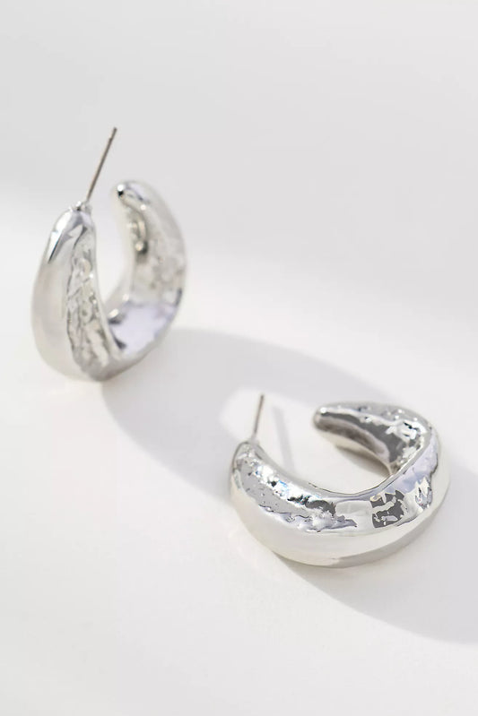 Squared Molten Hoop Earrings