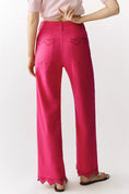 Load image into Gallery viewer, Colette Lace Trim High-Rise Wide-Leg Full-Length Pants