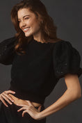 Load image into Gallery viewer, By Anthropologie Sequin Puff-Sleeve Sweater