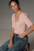 Load image into Gallery viewer, By Anthropologie Puff-Sleeve Henley Top