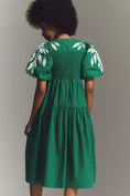 Load image into Gallery viewer, By Anthropologie Short-Sleeve Embroidered Appliqué Midi Dress