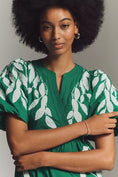 Load image into Gallery viewer, By Anthropologie Short-Sleeve Embroidered Appliqué Midi Dress