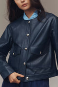 Load image into Gallery viewer, Maeve Crew-Neck Faux Leather Jacket