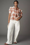 Load image into Gallery viewer, The Ozzi Plaid Ruffle-Sleeve Buttondown Shirt by Pilcro