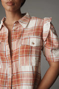 Load image into Gallery viewer, The Ozzi Plaid Ruffle-Sleeve Buttondown Shirt by Pilcro