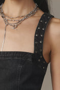 Load image into Gallery viewer, Pilcro Studded Square-Neck Denim Mini Dress