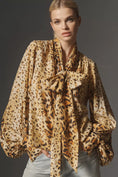 Load image into Gallery viewer, Let Me Be Animal Print Tie-Neck Blouse