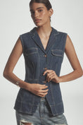 Load image into Gallery viewer, Pilcro Longline Denim Vest