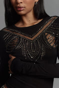 Load image into Gallery viewer, By Anthropologie Long-Sleeve Beaded Appliqué Top
