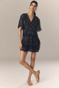 Load image into Gallery viewer, Maeve V-Neck Lurex Tiered Mini Dress