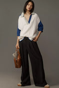 Load image into Gallery viewer, Maeve Collared V-Neck Short-Sleeve Rugby Sweater