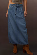 Load image into Gallery viewer, Pilcro Barrel Denim Midi Skirt
