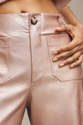 Load image into Gallery viewer, The Colette Cropped Wide-Leg Pants by Maeve: Metallic Faux-Leather Edition