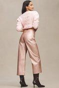 Load image into Gallery viewer, The Colette Cropped Wide-Leg Pants by Maeve: Metallic Faux-Leather Edition