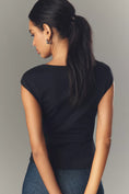 Load image into Gallery viewer, Maeve Short-Sleeve Structured Asymmetric Top