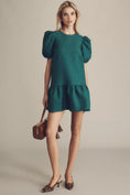 Load image into Gallery viewer, Maeve Puff-Sleeve Drop-Waist Mini Dress