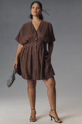 Load image into Gallery viewer, The Tobie Button-Front Pleated Shirt Dress by Exquise: Linen Mini Edition