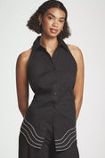 Load image into Gallery viewer, SIMONMILLER Wavy Sleeveless Back-Cutout Blouse