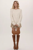 Load image into Gallery viewer, Maeve Crew-Neck Asymmetric Cable-Knit Sweater
