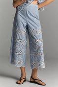 Load image into Gallery viewer, Maeve Eyelet-Stripe Wide-Leg Pants