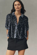 Load image into Gallery viewer, The Leandra Velvet Shirred Yoke Blouse by Maeve