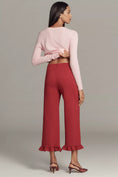 Load image into Gallery viewer, The Colette Ruffle-Hem Knit Wide-Leg Pants by Maeve