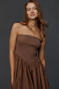 Load image into Gallery viewer, By Anthropologie Basque-Waist A-Line Midi Dress