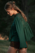 Load image into Gallery viewer, The Iris Long-Sleeve Lace Poplin Blouse by En Elly