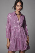 Load image into Gallery viewer, The Bettina Tiered Shirt Dress by Maeve: Mini Sequin Edition
