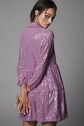 Load image into Gallery viewer, The Bettina Tiered Shirt Dress by Maeve: Mini Sequin Edition