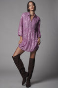 Load image into Gallery viewer, The Bettina Tiered Shirt Dress by Maeve: Mini Sequin Edition