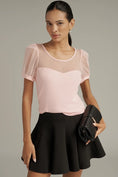 Load image into Gallery viewer, Maeve Sheer Yoke Sweetheart Top
