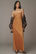 Load image into Gallery viewer, The Fleur Strapless Faux-Suede Maxi Slip Dress