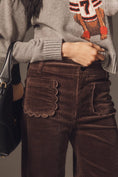 Load image into Gallery viewer, The Colette Scallop Pocket Corduroy Crop Wide-Leg Pants by Maeve