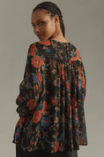 Load image into Gallery viewer, Maeve Long-Sleeve Pleated Peasant Blouse