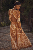 Load image into Gallery viewer, Farm Rio x Anthropologie Long-Sleeve Jacquard Maxi Dress