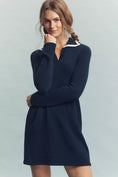 Load image into Gallery viewer, Daily Practice Long-Sleeve Polo Knit Mini Dress