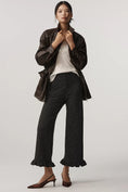Load image into Gallery viewer, The Colette Crop Tweed Ruffle-Hem Trousers by Maeve