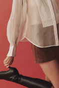Load image into Gallery viewer, By Anthropologie Sheer Cuffed Organza Buttondown Top