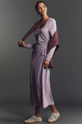 Load image into Gallery viewer, Daily Practice Long-Sleeve Side-Slit Column Midi Dress