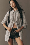 Load image into Gallery viewer, Pilcro Crystal-Embellished Relaxed Buttondown Shirt