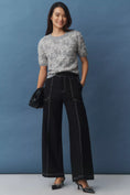 Load image into Gallery viewer, Maeve Linen Blend Top-Stitch Wide-Leg Pants