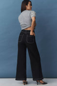 Load image into Gallery viewer, Maeve Linen Blend Top-Stitch Wide-Leg Pants