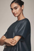 Load image into Gallery viewer, The Emmy Faux Leather Short-Sleeve Mini Dress by Maeve