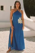 Load image into Gallery viewer, Celandine Linen-Blend Halter Side-Slit Maxi Dress