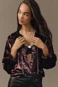 Load image into Gallery viewer, The Keira Collared Button-Front Blouse by Pilcro: Long-Sleeve Velvet Edition