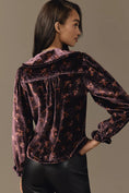 Load image into Gallery viewer, The Keira Collared Button-Front Blouse by Pilcro: Long-Sleeve Velvet Edition